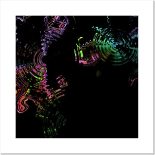 Rainbow Colorful Ripple Abstract Watercolor Posters and Art